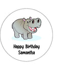 Hippo Edible Icing Cake Topper