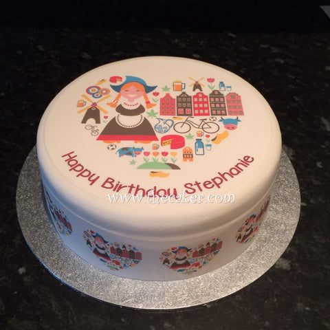 Holland / Netherlands Edible Icing Cake Topper or Ribbon
