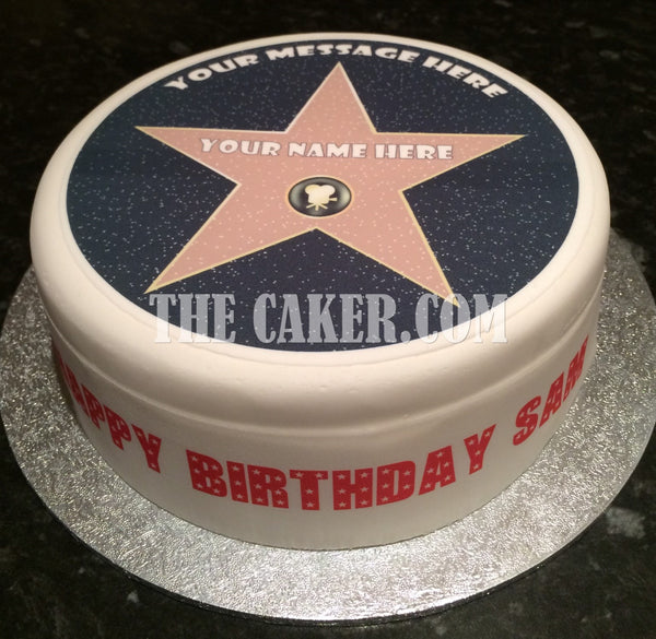 Hollywood Star Walk of Fame Edible Icing Cake Topper