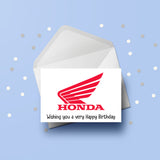 Honda Motobike Logo Birthday Card