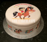 Horse 04 Edible Icing Cake Topper - Girl horse riding