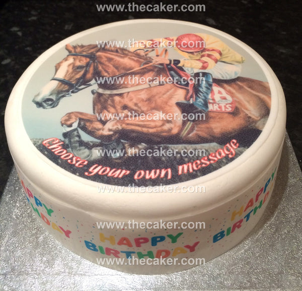 Horse Racing Edible Icing Cake Topper