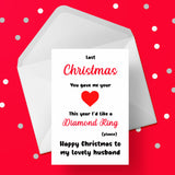 Christmas Card for Husband - Funny "last year..."