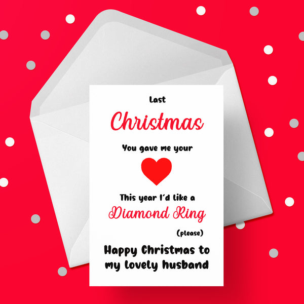 Christmas Card for Husband - Funny "last year..."