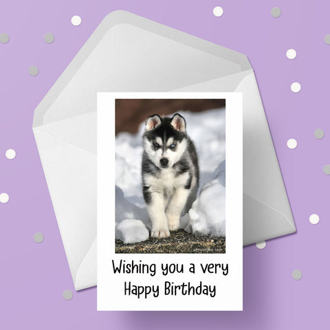 Husky 02 Birthday Card
