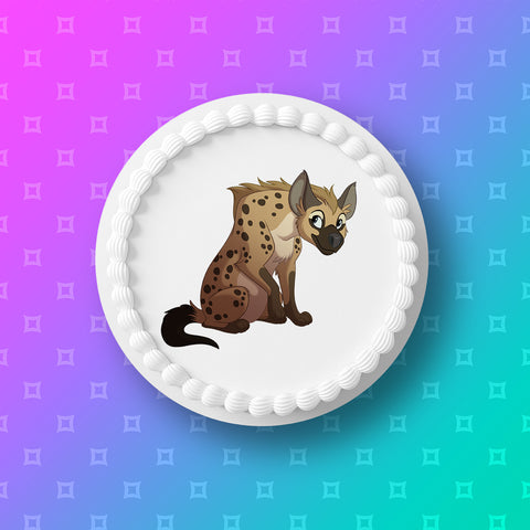 Hyena Edible Icing Cake Topper or Ribbon