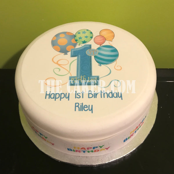 1st Birthday Edible Icing Cake Topper 01 for Boy