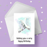 Ice Skates Birthday Card 01 - Ice Skating
