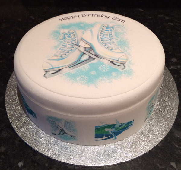 Ice Skates Edible Icing Cake Topper 01