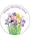 Iris / Irises Flowers Edible Icing Cake Topper