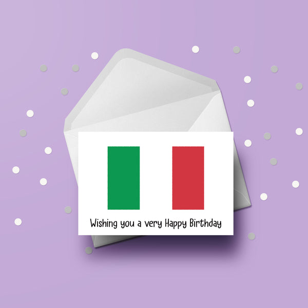 Italy Flag Birthday Card