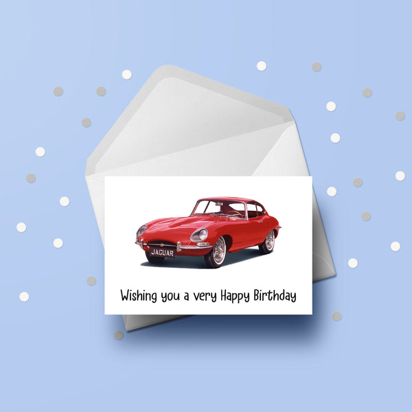 Jaguar E Type Car Birthday Card