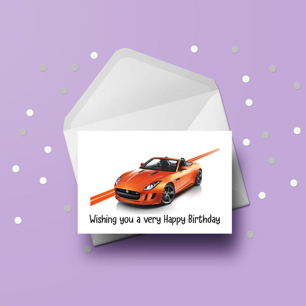 Jaguar F Type Car Birthday Card