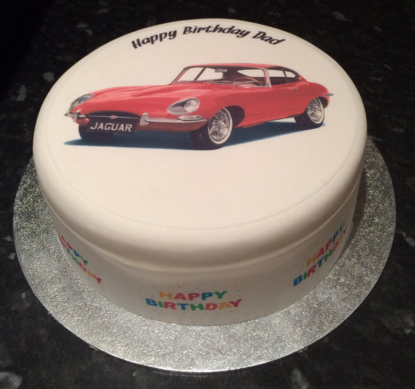 Jaguar E Type Car Edible Icing Cake Topper