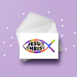 Jesus Birthday Card 01 - Christian Fish Symbol Card