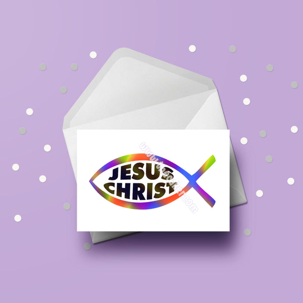 Jesus Birthday Card 01 - Christian Fish Symbol Card