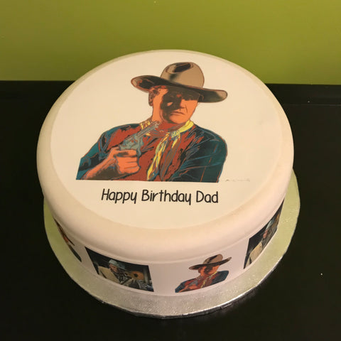 John Wayne 01 Edible Icing Cake Topper or Ribbon