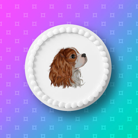 Cavalier King Charles 05 Edible Icing Cake Topper or Ribbon