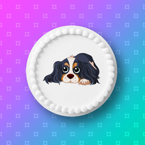 Cavalier King Charles 04 Edible Icing Cake Topper or Ribbon