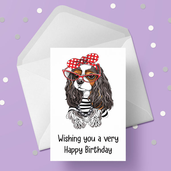 Cavalier King Charles 03 Birthday Card