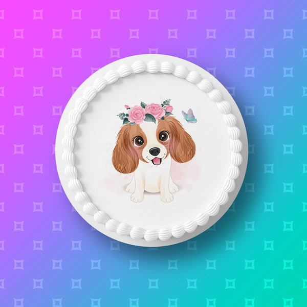 Cavalier Spaniel Dog Edible Icing Cake Topper 01