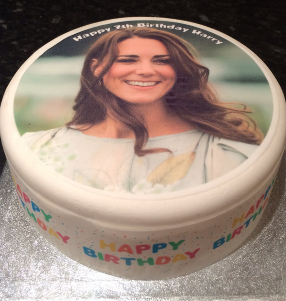 Princess Kate Edible Icing Cake Topper or Ribbon