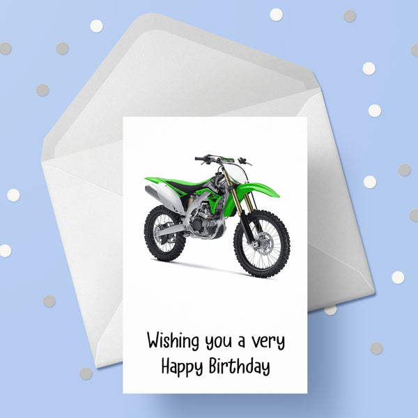 Kawasaki Dirt Bike Birthday Card
