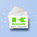 Kawasaki Motobike Logo Birthday Card
