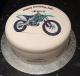 Kawasaki Dirt Motorbike Edible Icing Cake Topper