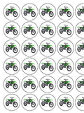 Kawasaki Dirt Motorbike Edible Icing Cake Topper 01