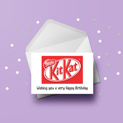 Kit Kat Chocolate Birthday Card