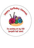 Knit Knitting Edible Icing Cake Topper 02