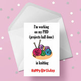 Knit Knitting Birthday Card 02