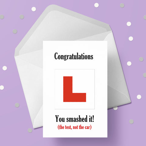 Driving Test Card Funny Congrats