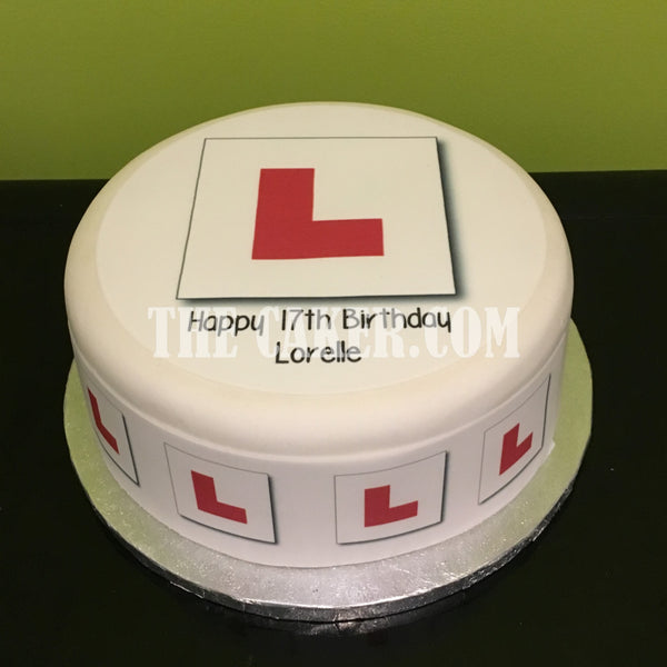 17th Birthday Edible Icing Cake Topper or Ribbon - L Plates