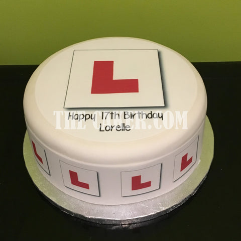 17th Birthday Edible Icing Cake Topper or Ribbon - L Plates