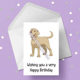 Labrador Dog Birthday Card 03 - Golden Lab Card