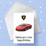 Lamborghini Racing Car Birthday Card 03
