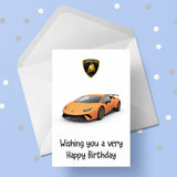 Lamborghini Racing Car Birthday Card 04