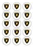Lamborghini Logo Edible Icing Cupcake Toppers