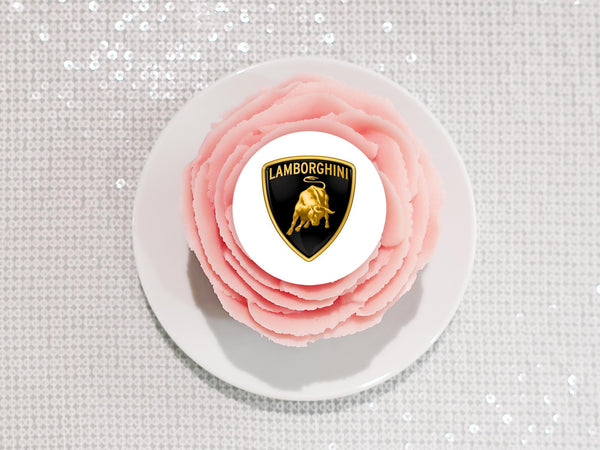Lamborghini Logo Edible Icing Cupcake Toppers