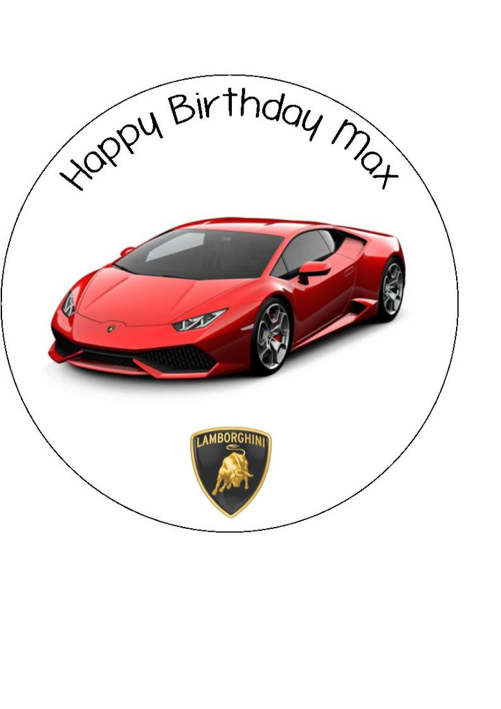 Lamborghini Racing Car 03 (Red) Edible Icing Cake Topper – the caker online