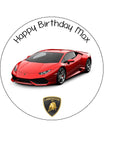 Lamborghini Racing Car 03 (Red) Edible Icing Cake Topper