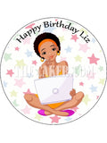 IT Computer Theme Edible Icing Cake Topper 01