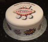 Las Vegas Sign Edible Icing Cake Topper 02