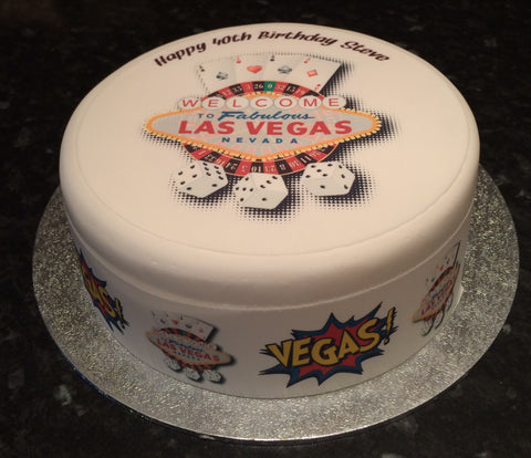 Las Vegas Sign 02 Edible Icing Cake Topper or Ribbon