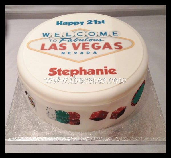 Las Vegas Sign Edible Icing Cake Topper 01