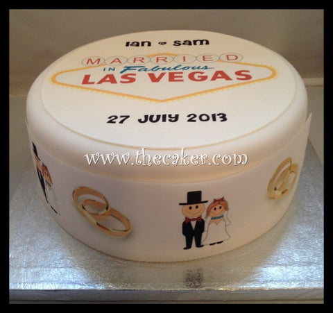 Married in Las Vegas Edible Icing Cake Topper