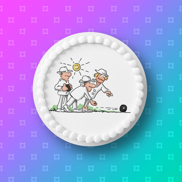 Lawn Bowls Edible Icing Cake Topper 01