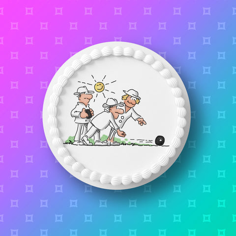 Lawn Bowls 01 Edible Icing Cake Topper